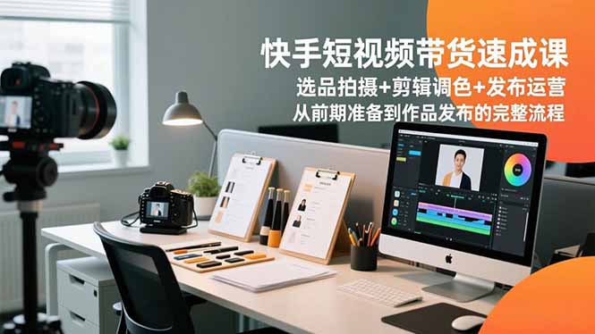 快手短视频带货速成课，选品拍摄+剪辑调色+发布运营，从前期准备到作品发布的完整流程-niguangts
