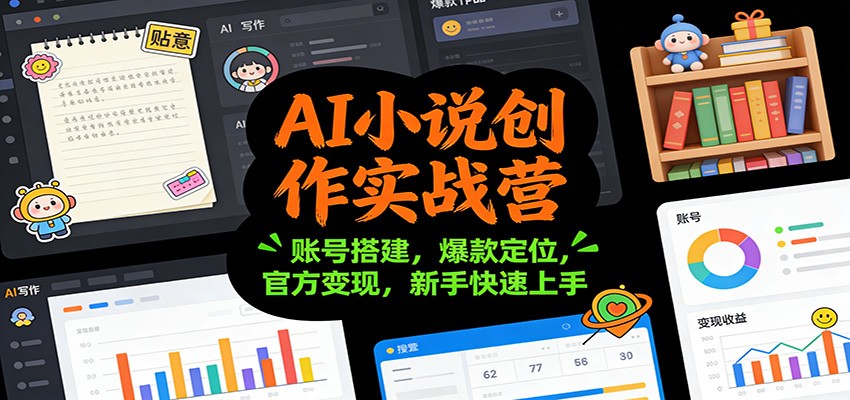 AI小说创作实战营：账号搭建，爆款定位，官方变现，新手快速上手-niguangts