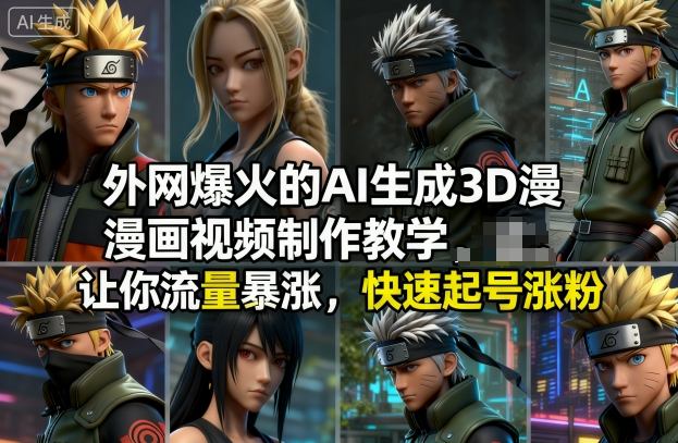 外网爆火的AI生成3D漫画视频制作教学，让你流量暴涨，快速起号涨粉！-niguangts