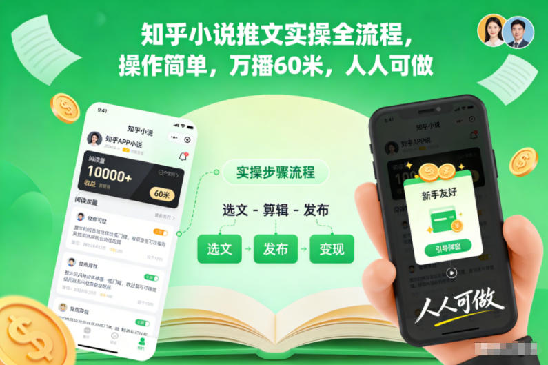 知乎小说推文实操全流程，操作简单，万播60米，人人可做-niguangts