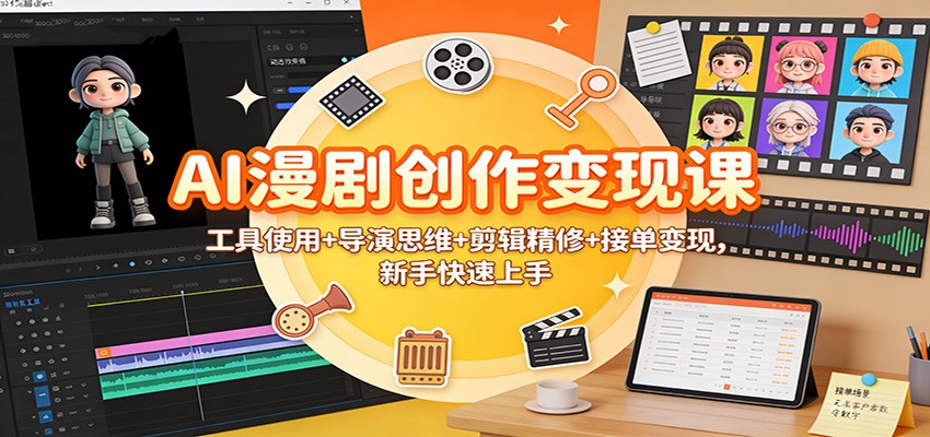 AI漫剧创作变现课：工具使用+导演思维+剪辑精修+接单变现，新手快速上手-niguangts