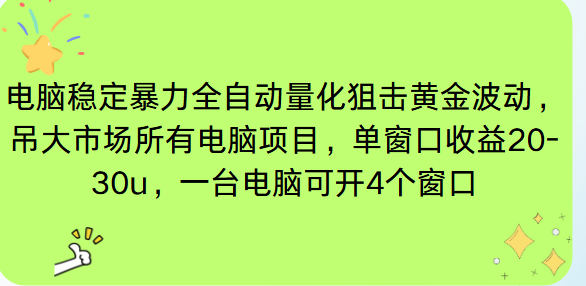 电脑EA策略挂机项目单窗口收益20-30u，单电脑可挂5-10个窗口收益稳健4位数-niguangts