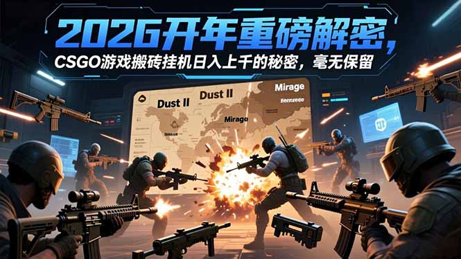 2026开年重磅解密，CSGO游戏搬砖挂机日入上千的秘密，毫无保留-niguangts