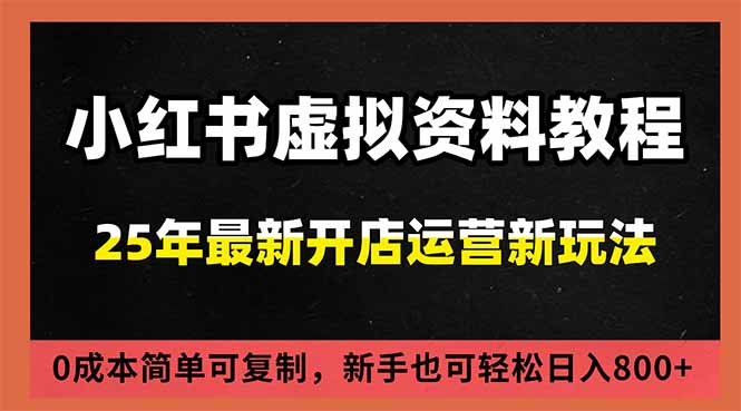 小红书虚拟资料项目：最新搜索流变现玩法，0成本简单可复制，一人多店打法，新手日入800+-niguangts
