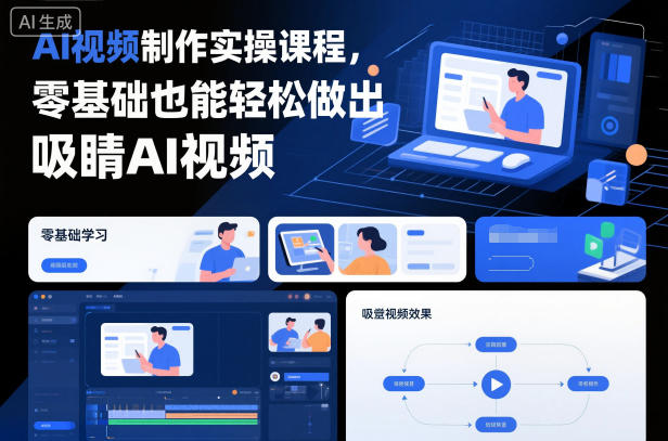 AI视频制作实操课程，零基础也能轻松做出吸睛AI视频-niguangts