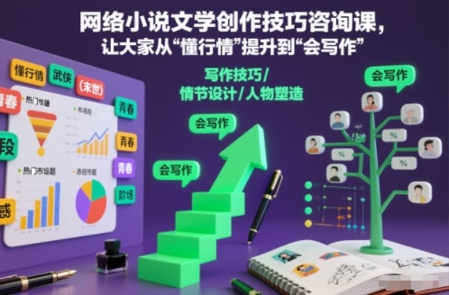 网络小说文学创作技巧咨询课，让大家从“懂行情”提升到”会写作”的高度-niguangts