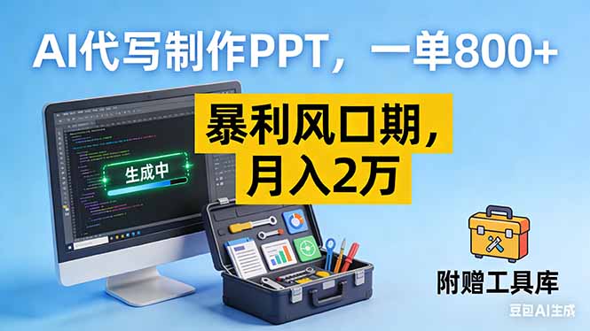 AI代写制作PPT，一单800+， 暴利风口期，月入2万【附工具】-niguangts