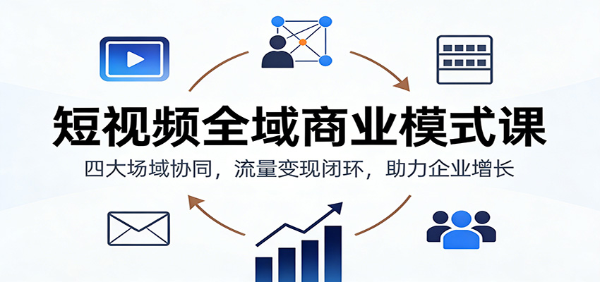 短视频全域商业模式课：四大场域协同，流量变现闭环，助力企业增长-niguangts