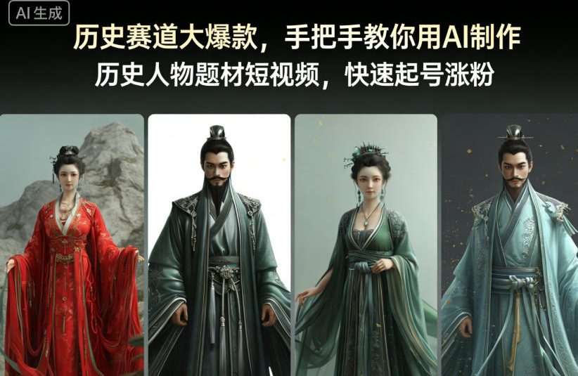 历史赛道大爆款，手把手教你用AI制作历史人物题材短视频，快速起号涨粉-niguangts