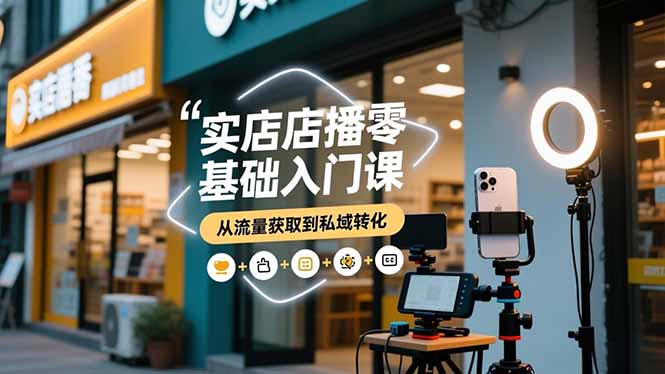 实体店播零基础入门课，实体店+短视频+直播+微信生态+私域社群，从流量获取到私域转化-niguangts