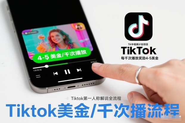 TK中视频计划项目，Tiktok第一人称解说流程，每干次播放奖励4-5美金-niguangts