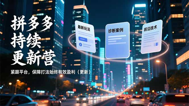 拼多多持续更新营，最新玩法、诊断案例、前沿技术，紧跟平台，保障打法始终有效盈利(更新-niguangts