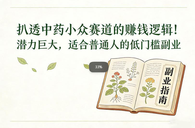 扒透中药小众赛道的賺米逻辑，潜力巨大，适合普通人的低门槛副业-niguangts