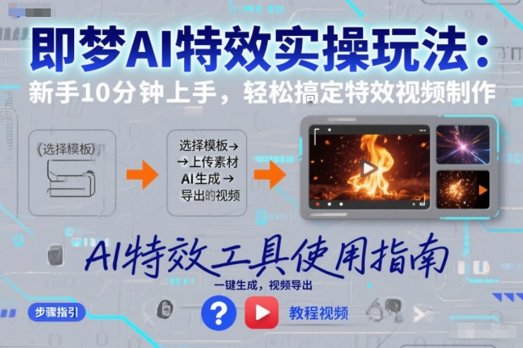 即梦AI特效实操玩法：新手10分钟上手，轻松搞定特效视频制作-niguangts