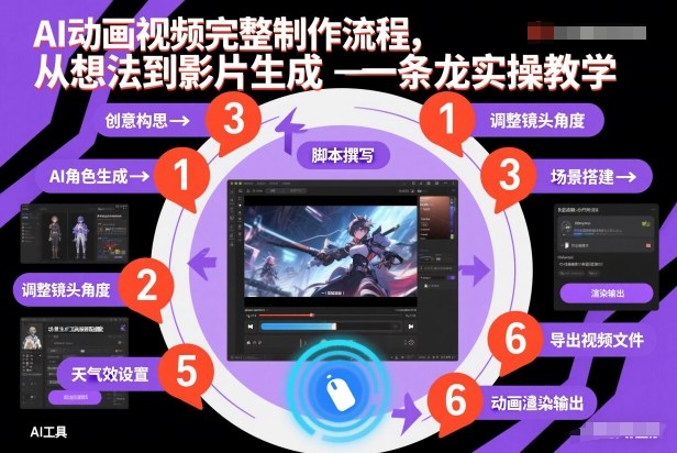AI动画视频完整制作流程，从想法到影片生成一条龙实操教学-niguangts