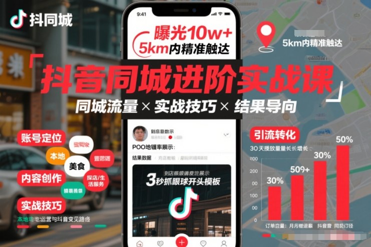 抖音同城进阶实战课，助你同城流量拿到结果-niguangts