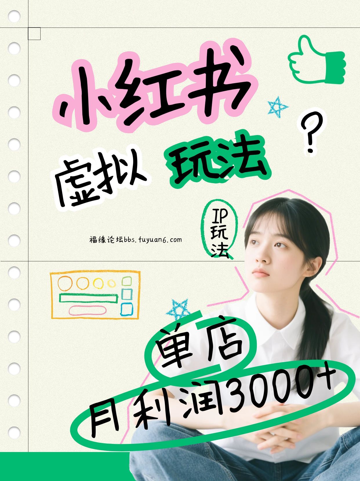 小红书虚拟玩法(铺货流和单品玩法)，单店月利润3000+，IP打法+原创商品(0违规)-niguangts