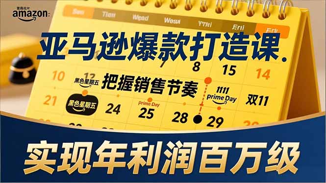 亚马逊爆款打造课，大促节点、全年规划、淡旺季打法，把握销售节奏，实现年利润百万级-niguangts