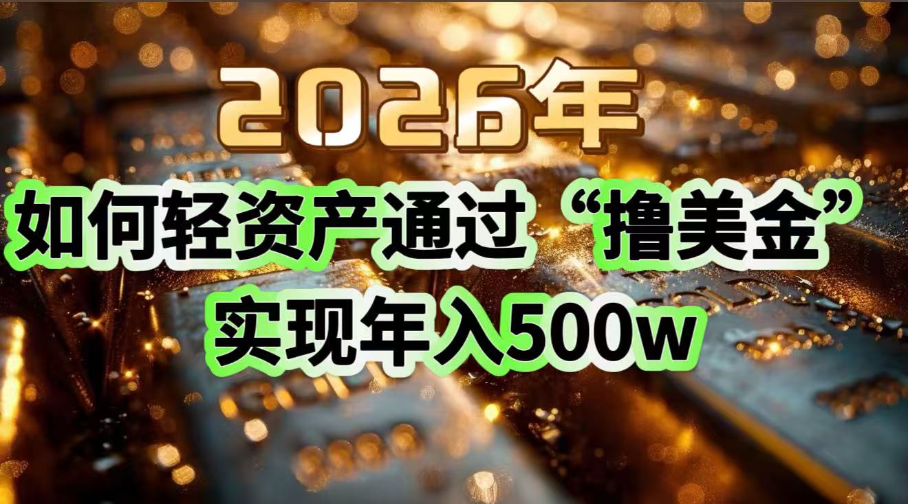 2026年如何轻资产通过“撸美金”实现年入500w-niguangts