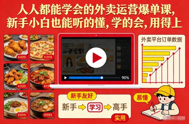 人人都能学会的外卖运营爆单课，新手小白也能听的懂，学的会，用得上-niguangts