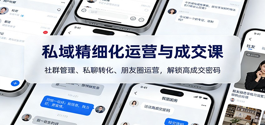 私域精细化运营与成交课：社群管理、私聊转化、朋友圈运营，解锁高成交密码-niguangts