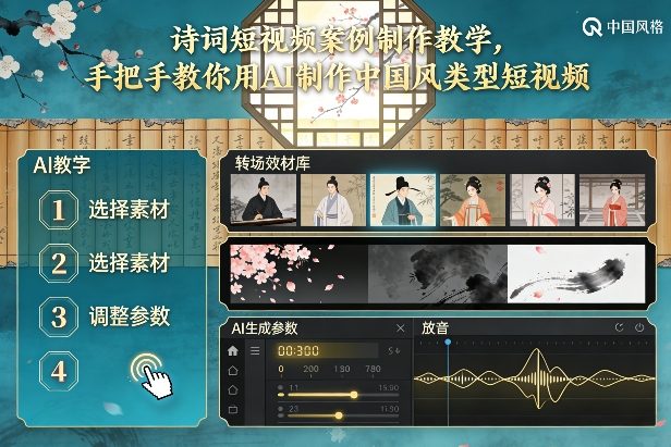 古诗词短视频案例制作教学，手把手教你用AI制作中国风类型短视频-niguangts