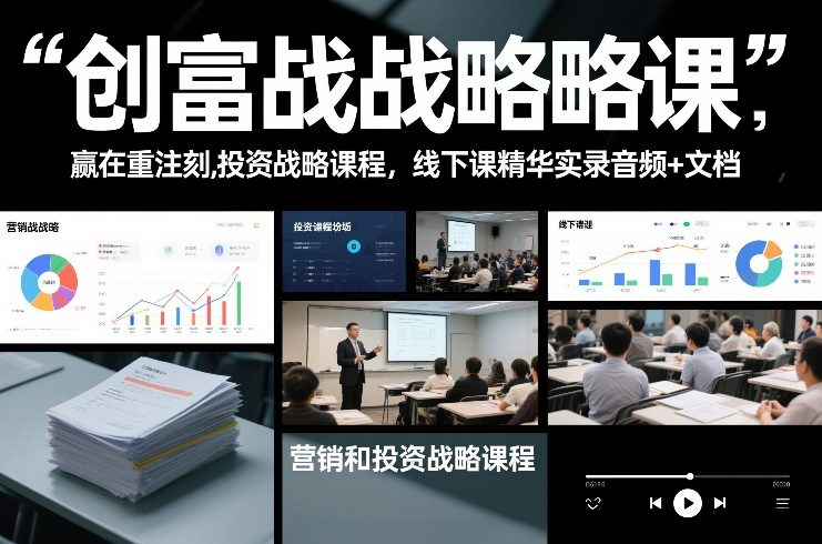 创富战略课，赢在重注时刻，营销和投资战略课程，线下课精华实录音频+文档-niguangts