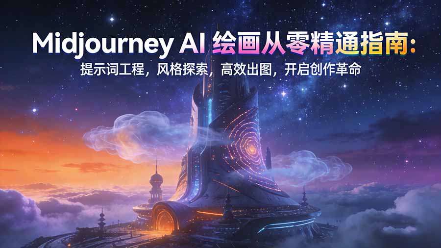 Midjourney AI绘画从零精通指南：提示词工程，风格探索，高效出图，开启创作革命-niguangts