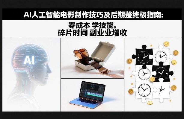 AI人工智能电影制作技巧及后期完整终极指南：零成本学技能，碎片时间副业增收-niguangts