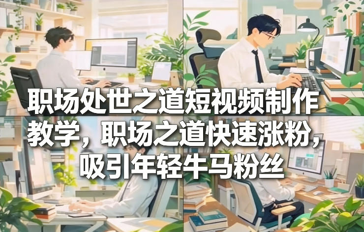 职场处世之道短视频制作教学，职场之道快速涨粉，吸引年轻牛马粉丝-niguangts