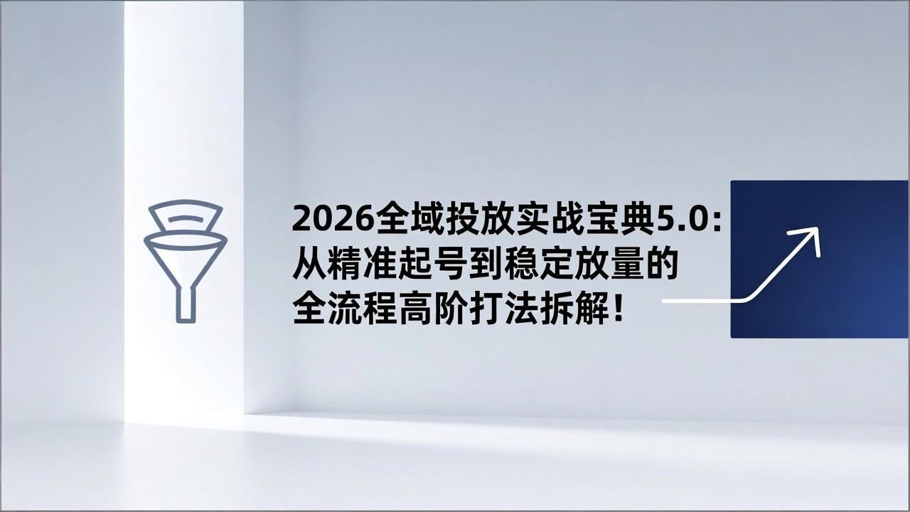 2026全域投放实战宝典5.0：从精准起号到稳定放量的全流程高阶打法拆解！-niguangts