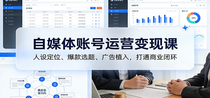 自媒体账号运营变现课：人设定位、爆款选题、广告植入，打通商业闭环-niguangts