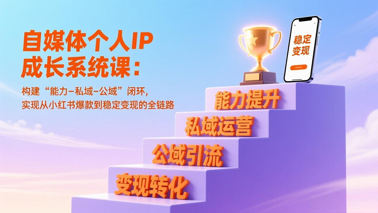 自媒体个人IP成长系统课：构建“能力-私域-公域”闭环，实现从小红书爆款到稳定变现的全链路-niguangts