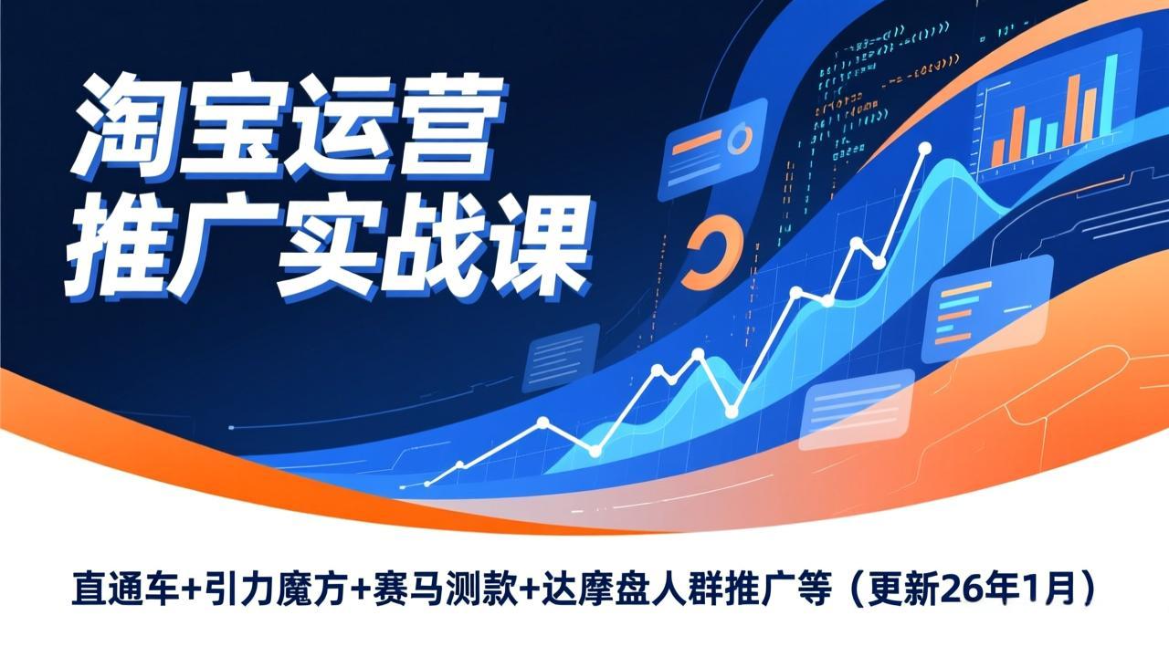 淘宝运营推广实战课，直通车+引力魔方+赛马测款+达摩盘人群推广等(更新26年1月-niguangts