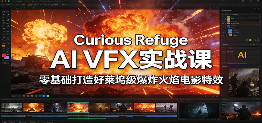 Curious Refuge AI VFX实战课，零基础打造好莱坞级爆炸火焰电影特效-niguangts