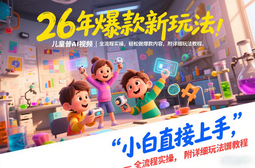 26年爆款新玩法，儿童科普AI视频，全流程实操，轻松做爆款内容，小白直接上手，附详细玩法教程-niguangts