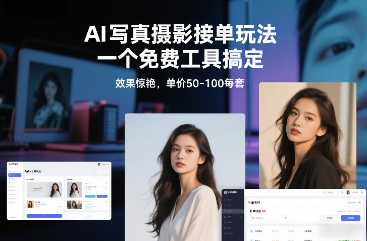 AI写真摄影接单玩法，一个免费工具搞定，效果惊艳，单价50-100每套-niguangts