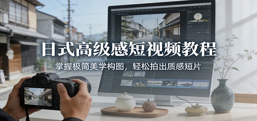 日式高级感短视频教程：掌握极简美学构图，轻松拍出质感短片-niguangts
