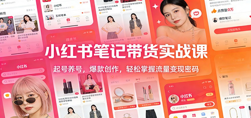 小红书笔记带货实战课：起号养号，爆款创作，轻松掌握流量变现密码-niguangts