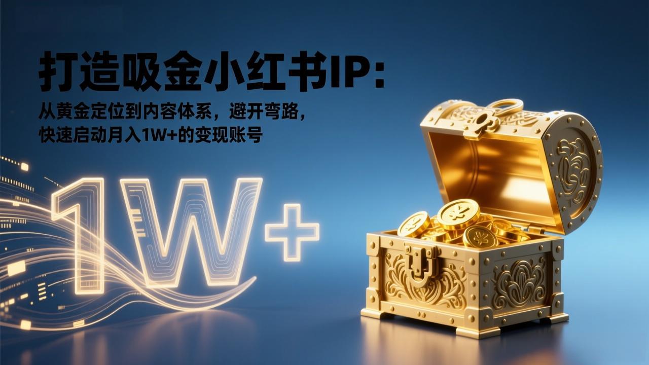 打造吸金小红书IP：从黄金定位到内容体系，避开弯路，快速启动月入1W+的变现账号-niguangts