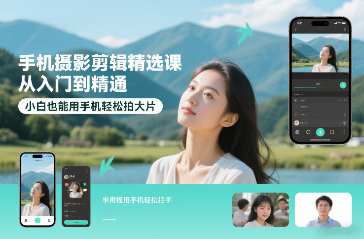 手机摄影剪辑精选课，从入门到精通，小白也能用手机轻松拍大片-niguangts