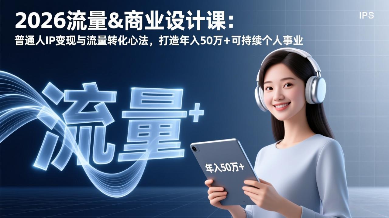 2026流量&商业设计课：普通人IP变现与流量转化心法，打造年入50万+可持续个人事业-niguangts