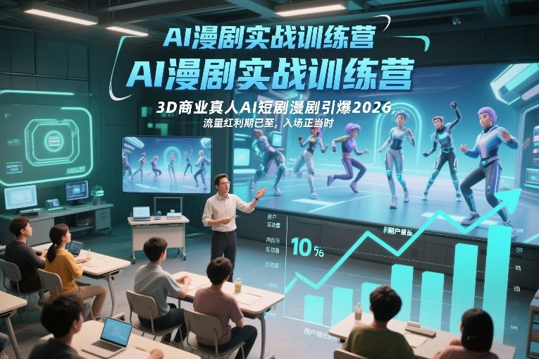 AI漫剧实战训练营，3D商业真人AI短剧漫剧引爆2026，流量红利期已至，入场正当时-niguangts