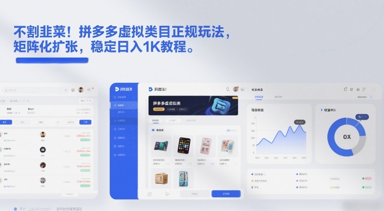 不割韭菜！拼多多虚拟类目正规玩法，矩阵化扩张，稳定日入1K教程【揭秘】-niguangts