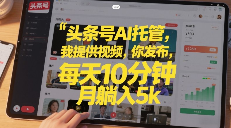 头条号AI托管，我提供视频，你发布，每天10分钟，月躺入5k+【揭秘】-niguangts