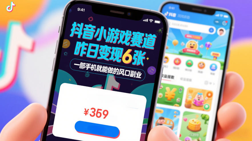 抖音小游戏赛道，昨日变现600+，零基础一部手机就能做的风口副业【揭秘】-niguangts