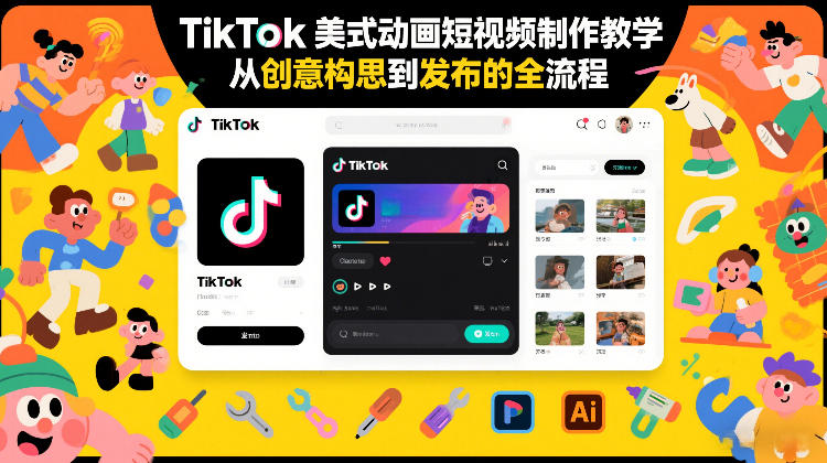TikTok美式动画短视频制作教学，从创意构思到发布的全流程-niguangts