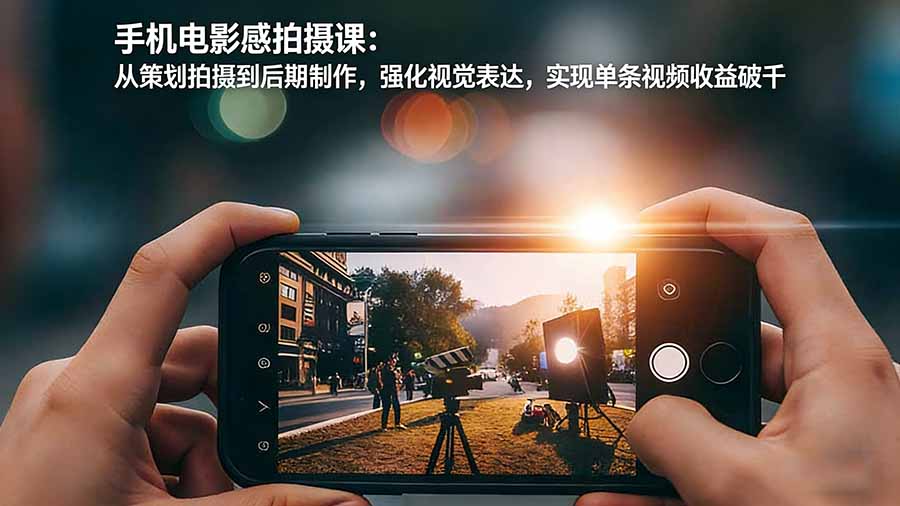 手机电影感拍摄课：从策划拍摄到后期制作，强化视觉表达，实现单条视频收益破千-niguangts