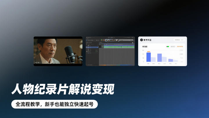 人物纪录片解说变现，全流程教学，新手也能独立快速起号-niguangts