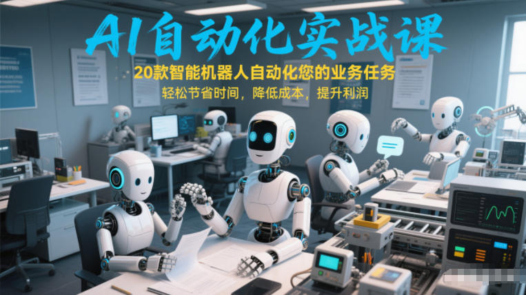 AI自动化实战课：20款智能机器人自动化您的业务任务，轻松节省时间，降低成本，提升利润-niguangts